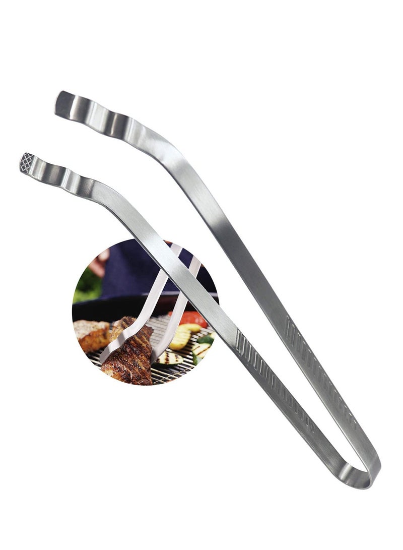 Excefore Lengthened Barbecue Tongs in Stainless Steel Long Tweezers BBQ Tools Clamp for Kitchen Cooking BBQ Grill Baking Pasta Tong - Image 1
