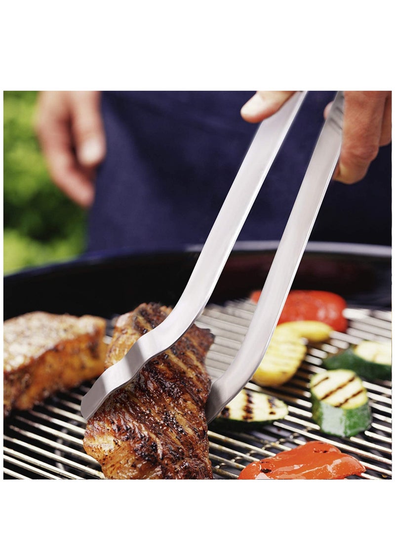 Excefore Lengthened Barbecue Tongs in Stainless Steel Long Tweezers BBQ Tools Clamp for Kitchen Cooking BBQ Grill Baking Pasta Tong - Image 2