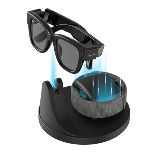 KONAFEI 2-in-1 Charging Dock Compatible with Ray Ban Meta Display Smart Glasses & Neural Band, Magnetic Fast Charger for RayBan Meta Display Glasses Accessories - Image 1
