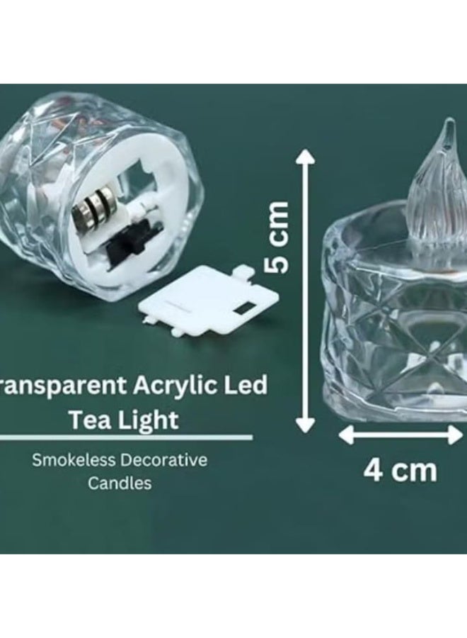 12 pieces - Decorative acrylic candles, flameless and smokeless - Image 2