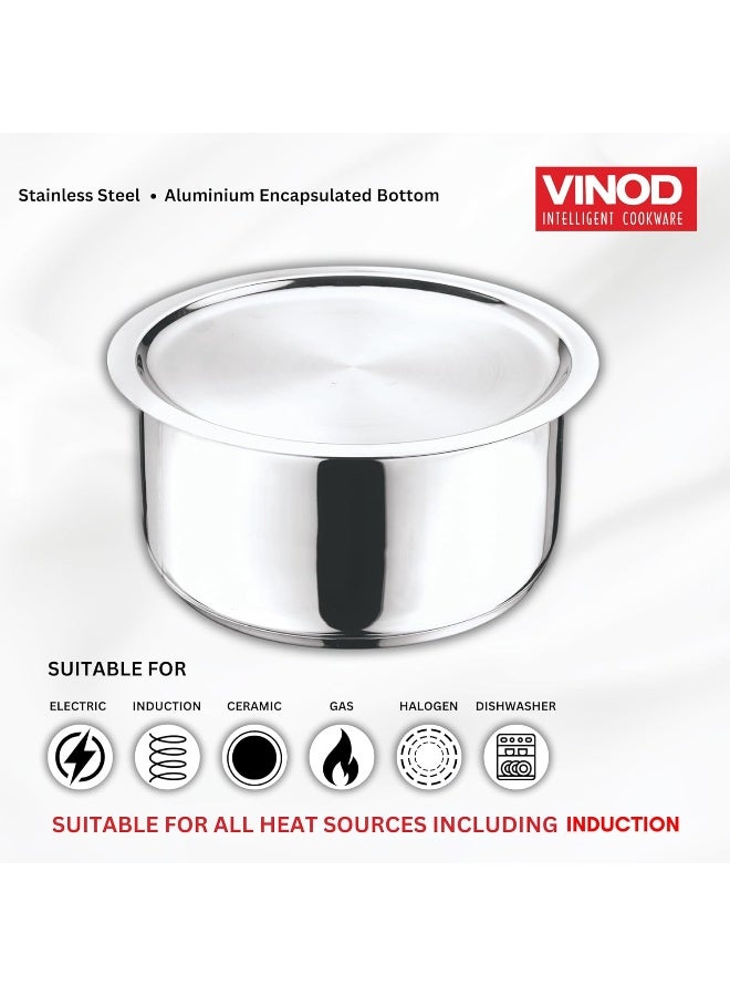 VINOD وعاء فينود من الفولاذ المقاوم للصدأ 304 مع غطاء - 16 سم، 1.6 لتر (صديق للحرارة الحثية) - Image 5