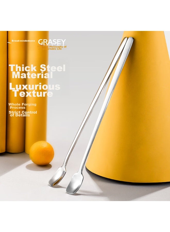 GRASEY Guangyi 304 Stainless Steel Coffee Spoon, Long Handle Ice Spoon, Small Soup Spoon, Honey Spoon, Seasoning Spoon, Dessert Mixing Spoon, 2-piece Set, Gy7726 - Image 3