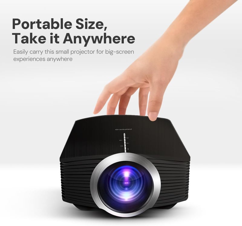 Wownect Mini Projector |2000 Lumens Full HD 1080P Supported Portable Projector Compatible with Smartphone, Laptop, TV Stick Connection, Video Projectors for Kids Home Theater - Image 2