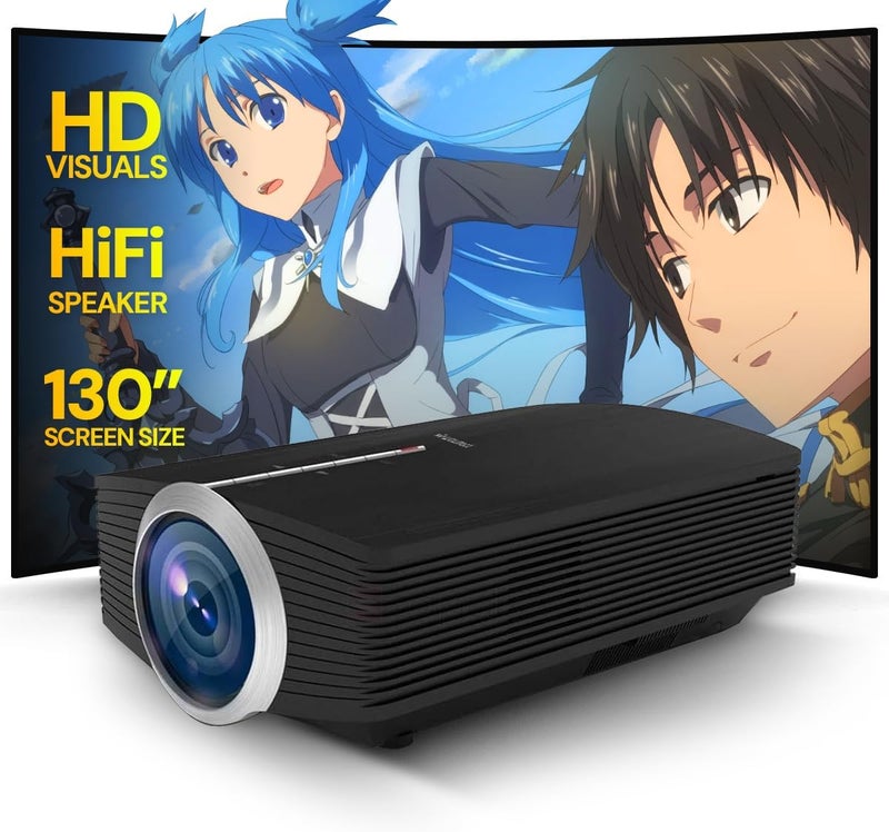 Wownect Mini Projector |2000 Lumens Full HD 1080P Supported Portable Projector Compatible with Smartphone, Laptop, TV Stick Connection, Video Projectors for Kids Home Theater - Image 1