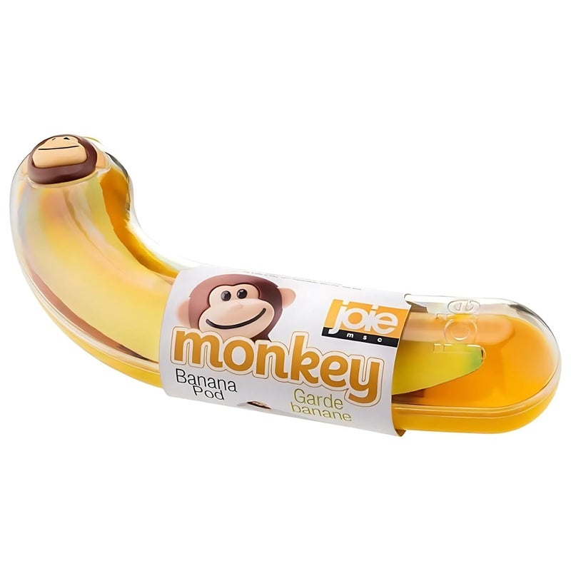 Joie Monkey Banana Pod Storage Container – Durable Banana Holder for Lunch Boxes & Travel, BPA-Free & Dishwasher Safe, Yellow - Image 1
