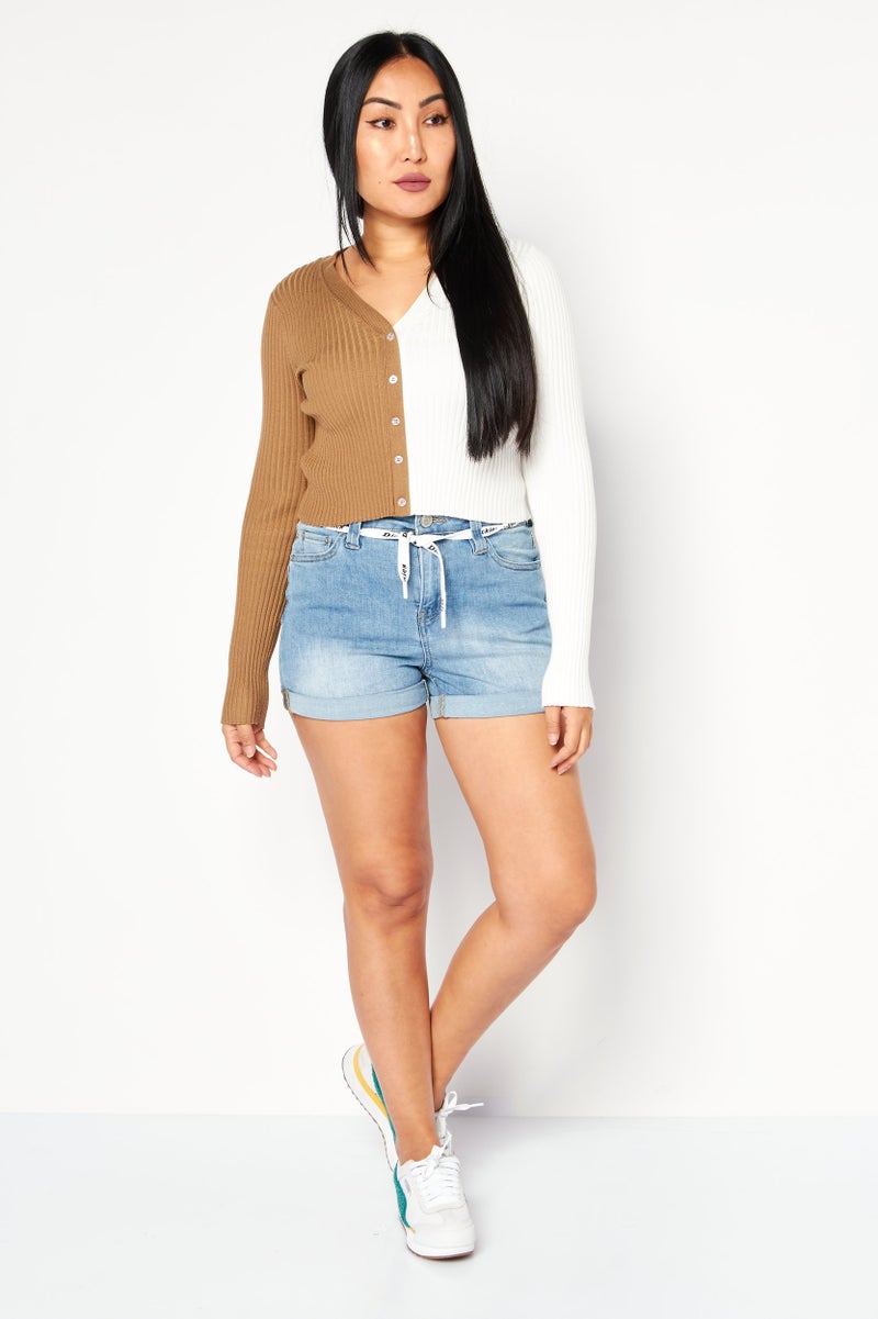 Dickies Women Washed Denim Shorts, Blue - Image 2