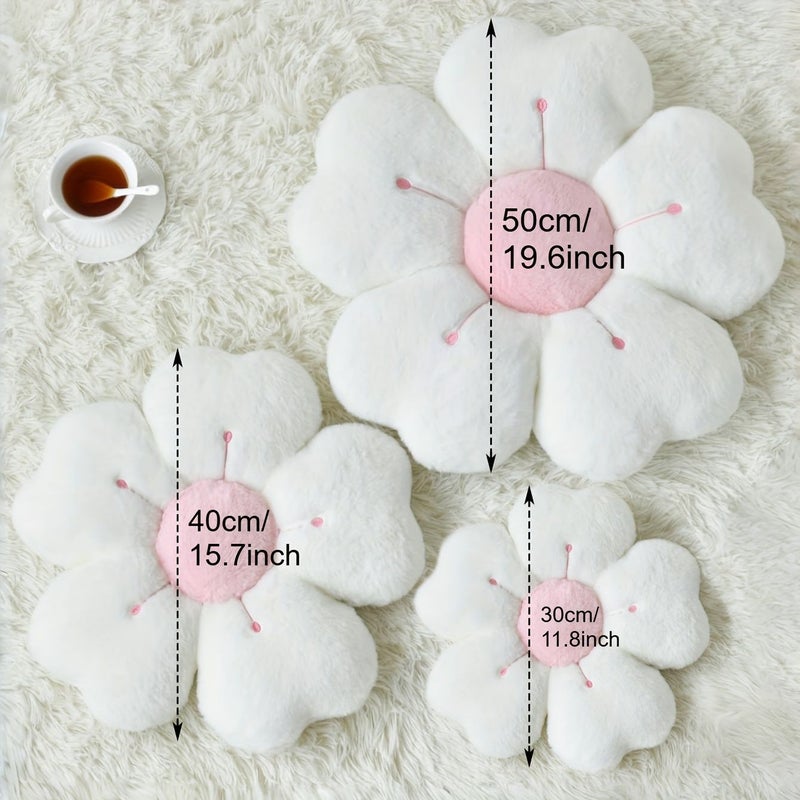Blue Soft Daisy Plush Throw Pillow 11 81 Inches Fluffy Petals For Bed Sofa Decor - Image 4
