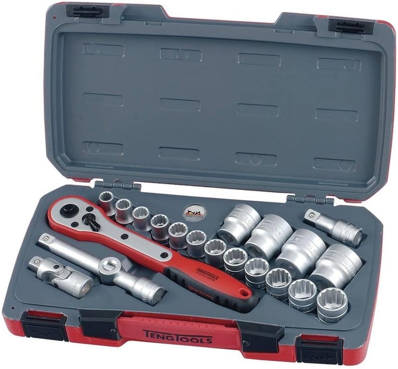 Teng T1221 1/2-inch Metric Socket Set Drive (21 Pieces)