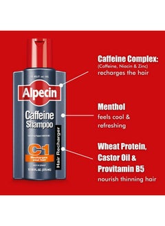 Alpecin C1 Caffeine Shampoo 12.68 Fl Oz (Pack Of 2) Promote Natural Hair Growth And Thickness Energizes Hair And Scalp Leaves Hair Feeling Stronger  - Image 3