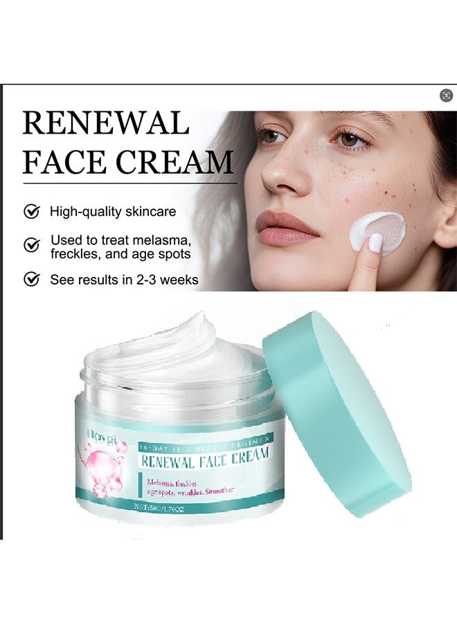 Hoygi Renewal Face Cream, Renewal Face Cream Anti-Wrinkle Skin Repair Face Cream, Brightening Facial Cream, Dark Spots Cream,Face Wrinkle Cream for All Skin Types, 50g - Image 4