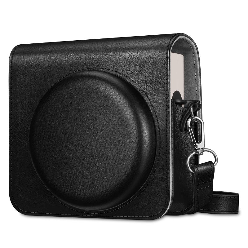 Fintie Protective Case for Fujifilm Instax Square SQ40 / SQ1 Instant Camera - Premium Vegan Leather Bag Cover with Removable Adjustable Strap, Vintage Black - Image 1