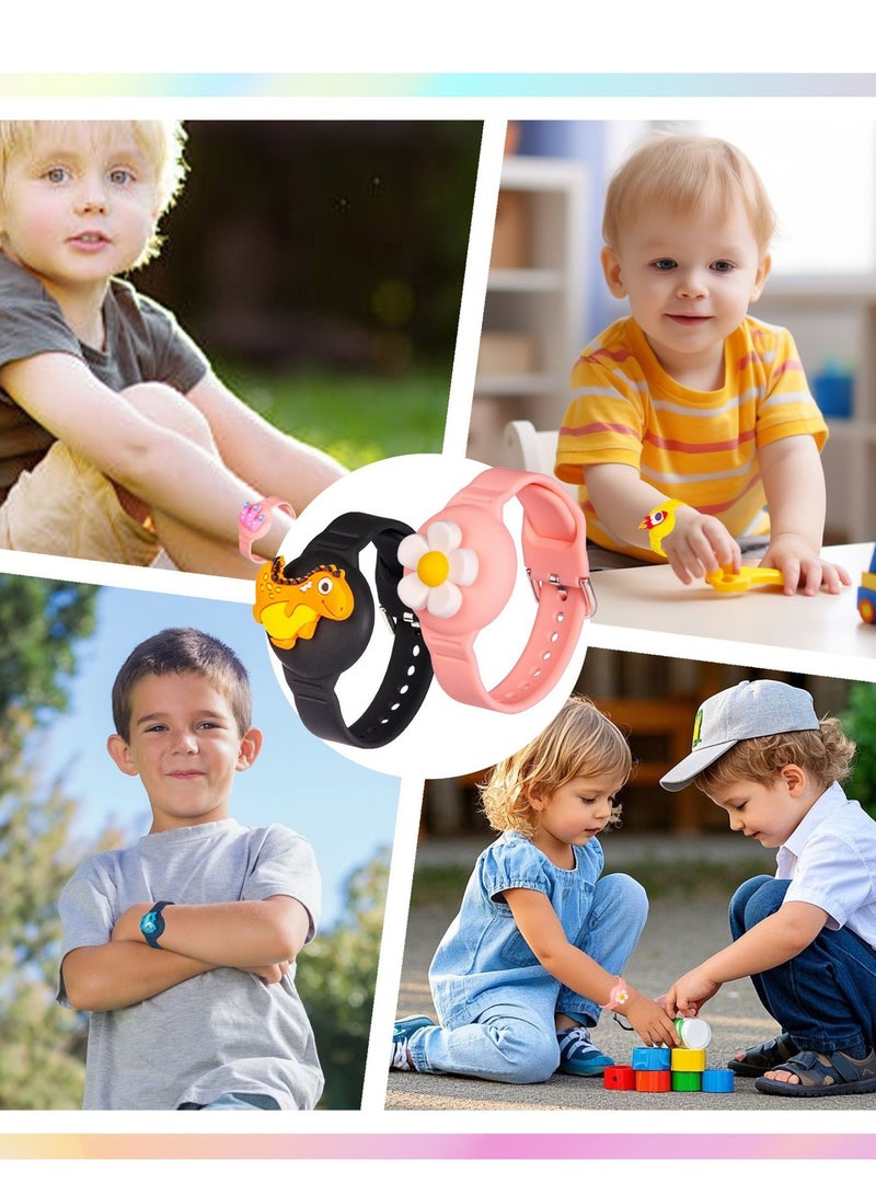 Silicone Air Tag Bracelet for Kids with 3 pcs  Cartoon charms Adjustable  Watch Band  Air Tag Holder for kids Full Cover Waterproof  Tracker case For kids girls - Image 2