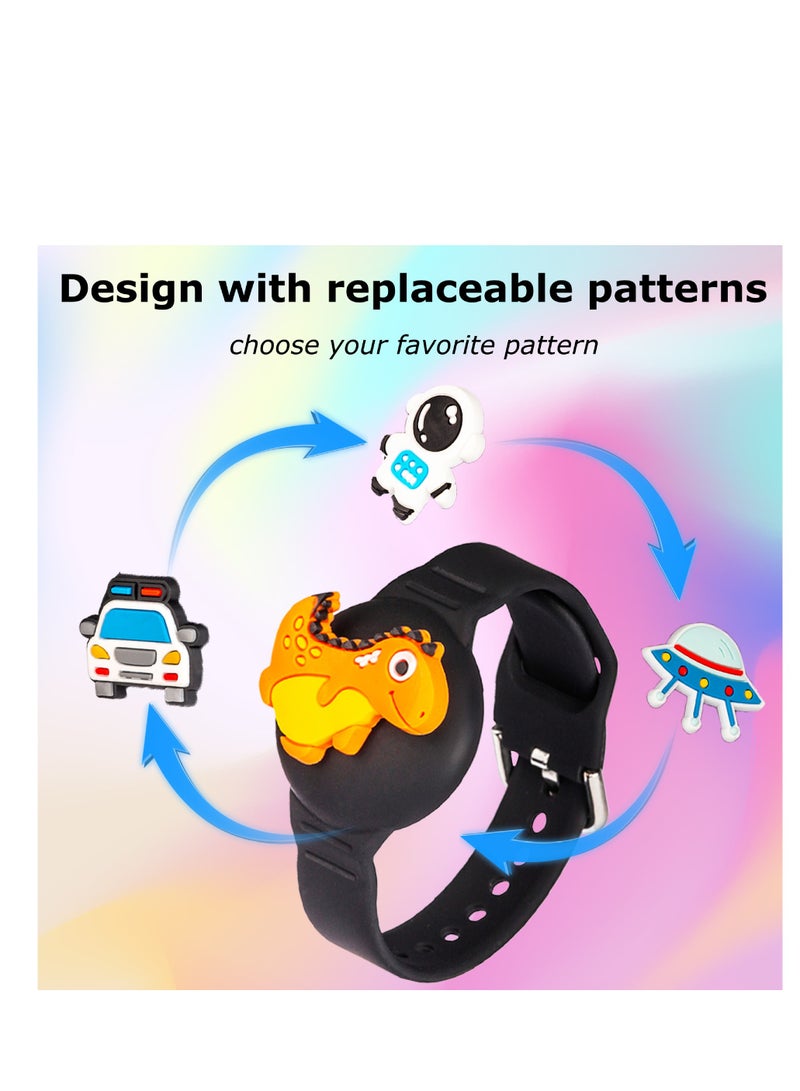 Silicone Air Tag Bracelet for Kids with 3 pcs  Cartoon charms Adjustable  Watch Band  Air Tag Holder for kids Full Cover Waterproof  Tracker case For kids girls - Image 4
