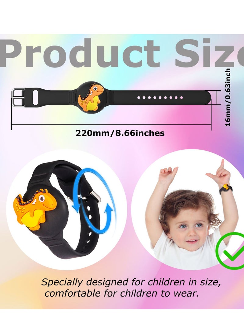 Silicone Air Tag Bracelet for Kids with 3 pcs  Cartoon charms Adjustable  Watch Band  Air Tag Holder for kids Full Cover Waterproof  Tracker case For kids girls - Image 3