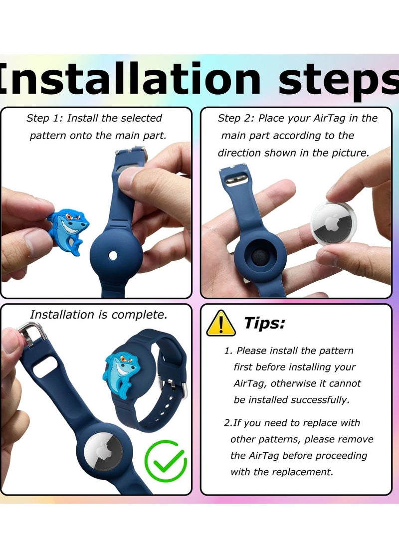 Silicone Air Tag Bracelet for Kids with 3 pcs  Cartoon charms Adjustable  Watch Band  Air Tag Holder for kids Full Cover Waterproof  Tracker case For kids girls - Image 5