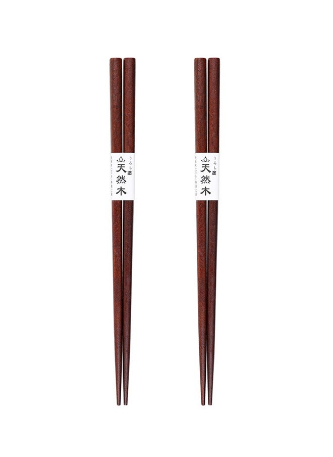 SOWUGI 2 Pair Natural Wooden Chopsticks Sets Reusable Classic Style Chop Sticks  - Image 1