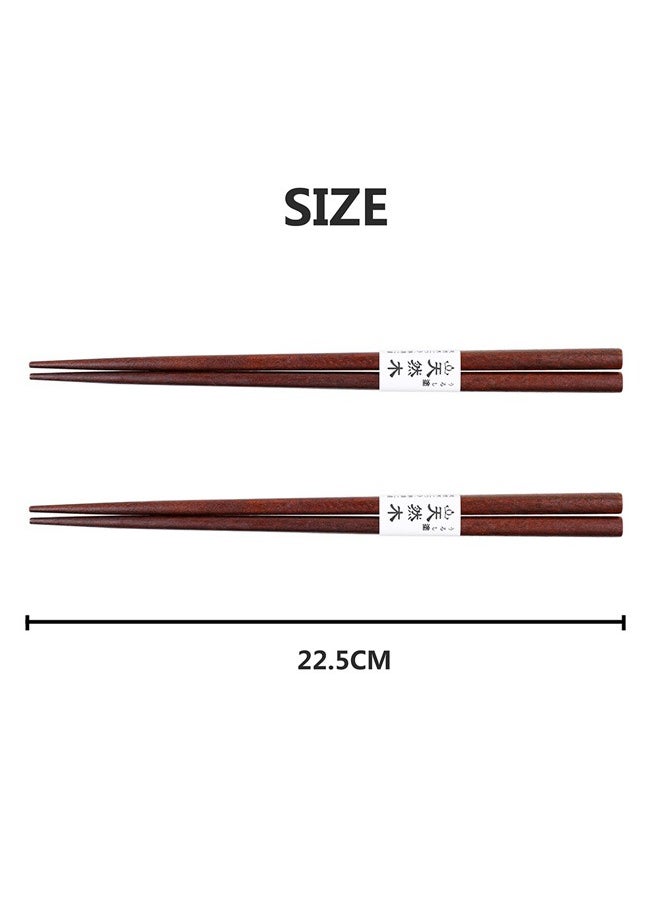 SOWUGI 2 Pair Natural Wooden Chopsticks Sets Reusable Classic Style Chop Sticks  - Image 5