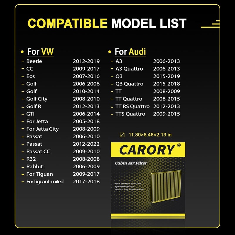 CARORY Activated Carbon Cabin Air Filter - Image 2