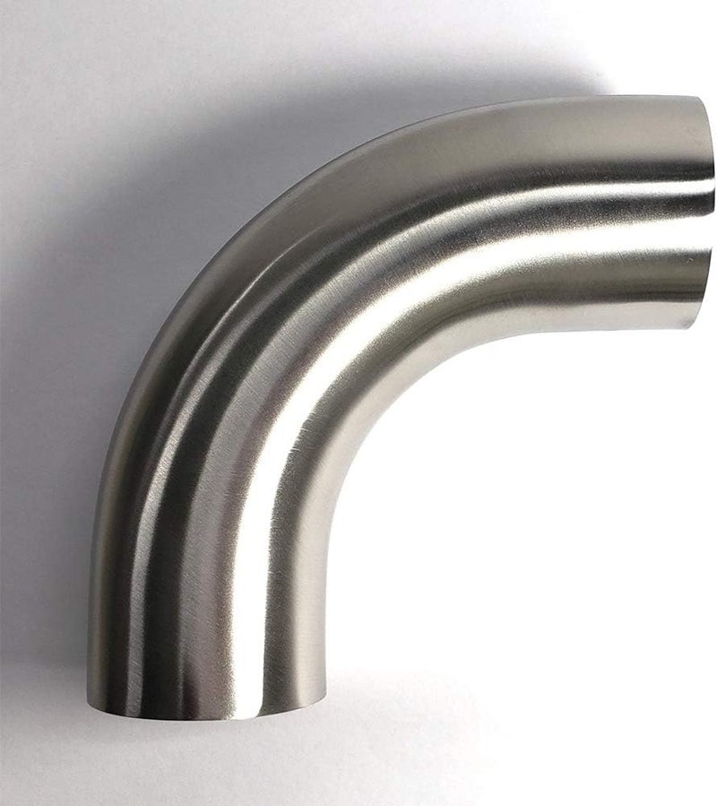Stainless Bros 1.5" Stainless 90° Mandrel Bend Elbow - 1.5D/2.25" CLR Loose Radius - 16GA/.065" Wall - 2" Leg - SS304 - Exhaust Fabrication - Image 1
