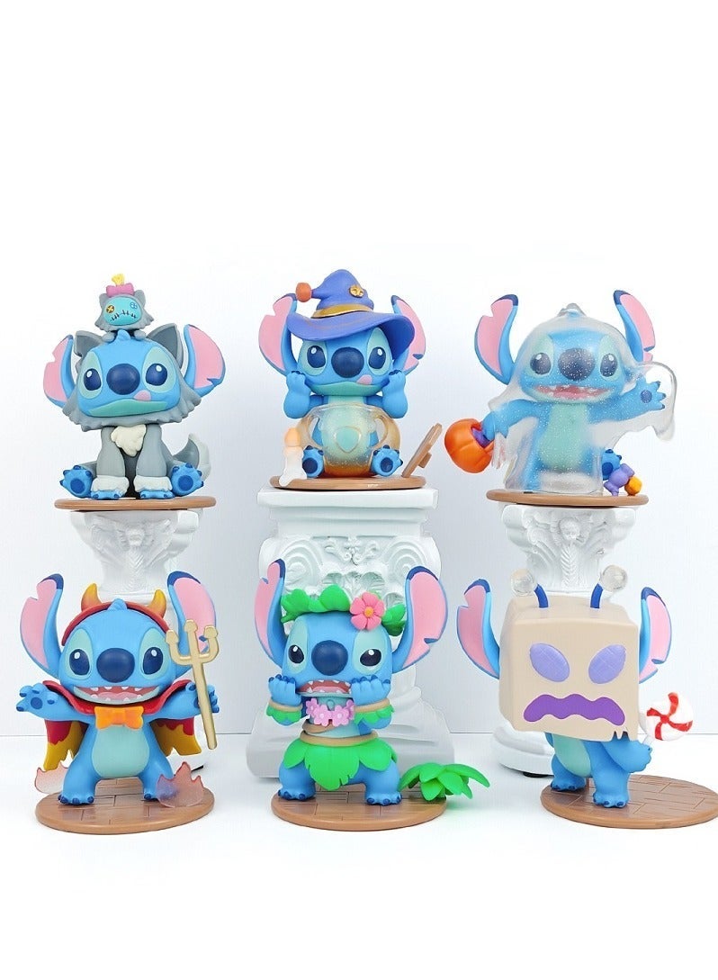 HALAMODO Mystery Box!  6-Piece Stitch's Wacky Diary Series Blind Box，Stitch PVC Figure Desk Decor，Birthday Gift For Boys And Girls, Unveil the Intergalactic Cutie Surprise - Image 1