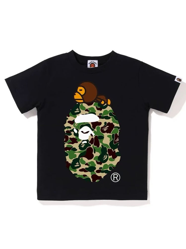 Long-Term Sales Of Summer Bape Camouflage Big Ape Children'S Summer Clothing, Cotton Short-Sleeve T-Shirts For Boys And Girls, Baby Ape - Image 3
