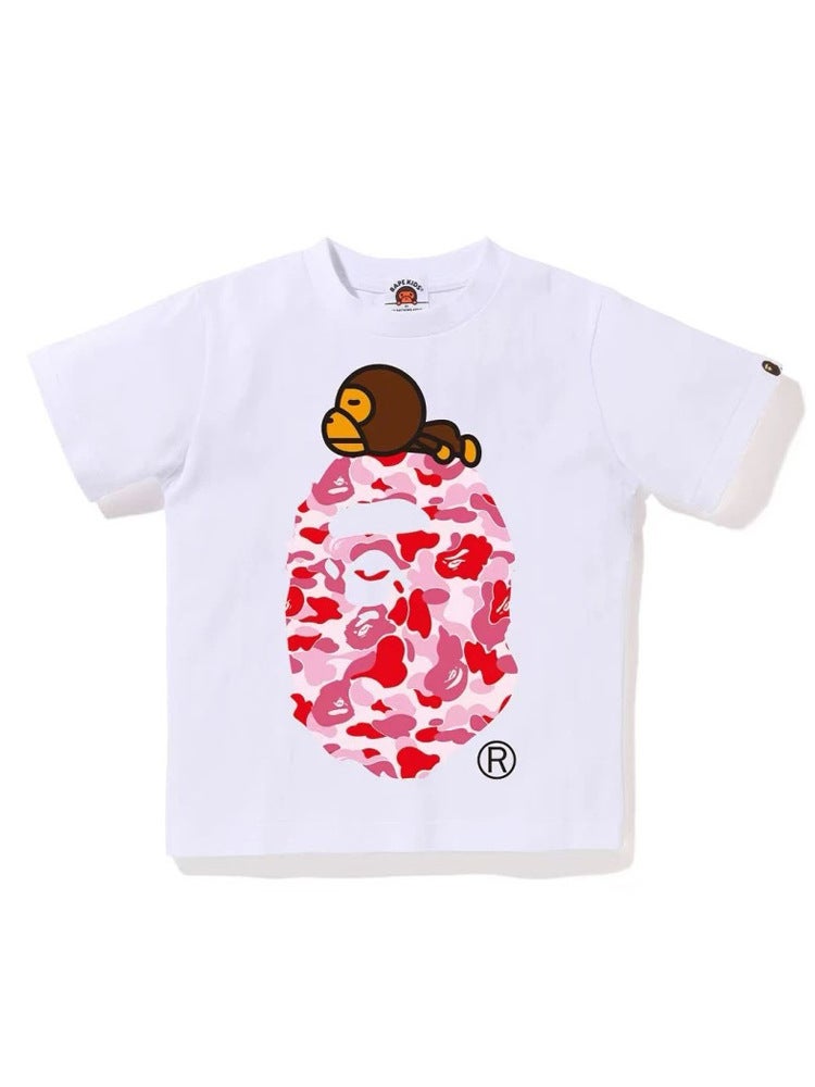 Long-Term Sales Of Summer Bape Camouflage Big Ape Children'S Summer Clothing, Cotton Short-Sleeve T-Shirts For Boys And Girls, Baby Ape - Image 2