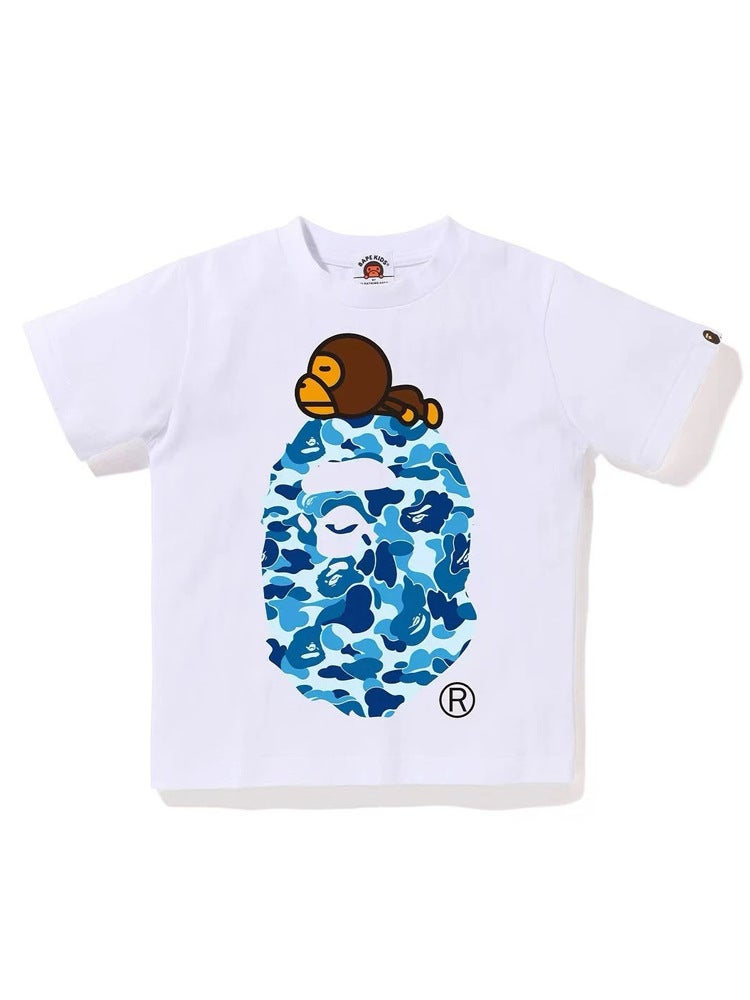 Long-Term Sales Of Summer Bape Camouflage Big Ape Children'S Summer Clothing, Cotton Short-Sleeve T-Shirts For Boys And Girls, Baby Ape - Image 4