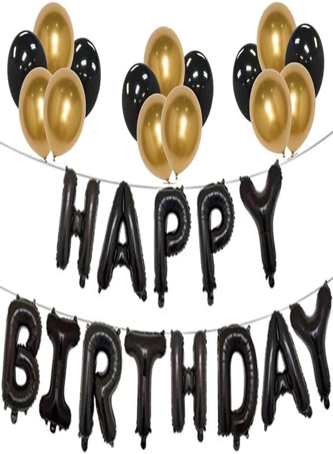 Secret Happy Birthday Balloons Banner Bunting 16 inch Letters Foil & 20 Pack Large 12 Inch Latex Ballloons for Birthday Party Decorations Supplies