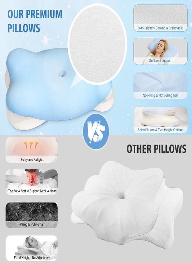 Extended Cervical Neck Pillow for Pain Relief, Ergonomic Contour Side Sleeper Pillow for Sleeping, Orthopedic Memory Pillow for Neck Support, Cooling Adjustable Pillow for Back and Stomach Sleeper - Image 5