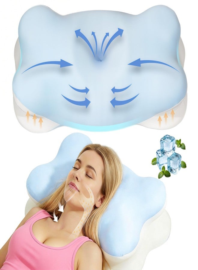Extended Cervical Neck Pillow for Pain Relief, Ergonomic Contour Side Sleeper Pillow for Sleeping, Orthopedic Memory Pillow for Neck Support, Cooling Adjustable Pillow for Back and Stomach Sleeper - Image 1