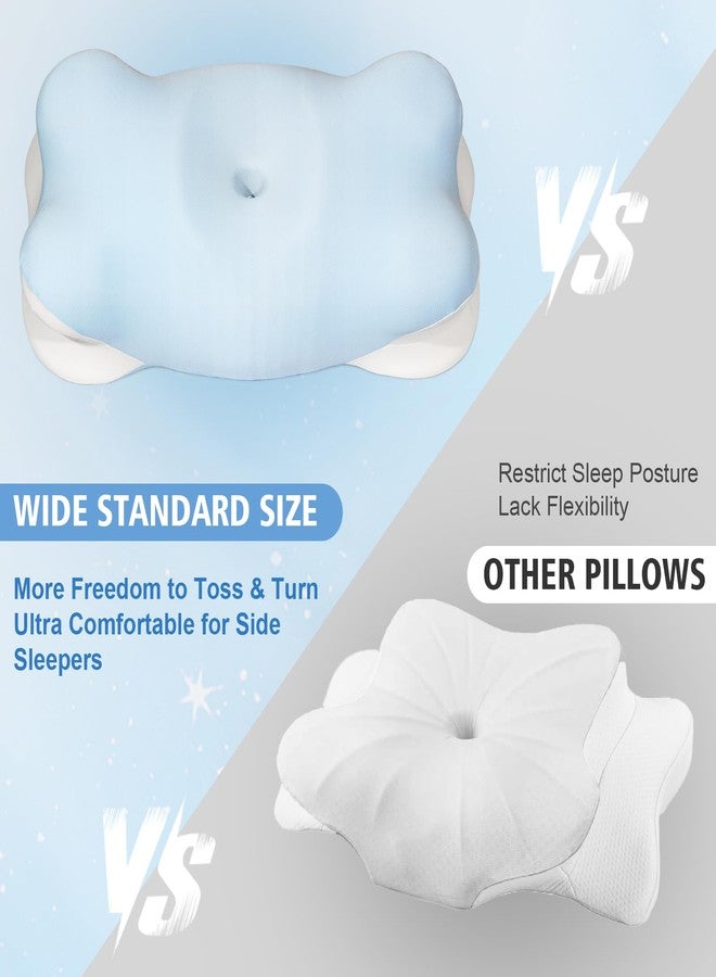 Extended Cervical Neck Pillow for Pain Relief, Ergonomic Contour Side Sleeper Pillow for Sleeping, Orthopedic Memory Pillow for Neck Support, Cooling Adjustable Pillow for Back and Stomach Sleeper - Image 2