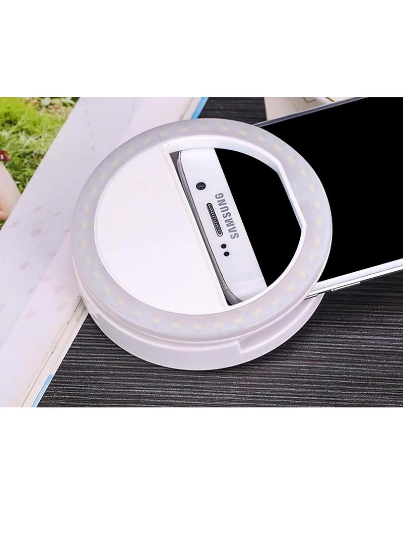 LED Ring Light for Selfies – Portable, 3 Brightness Levels, White Light, Compatible with Mobile Phones - Image 4
