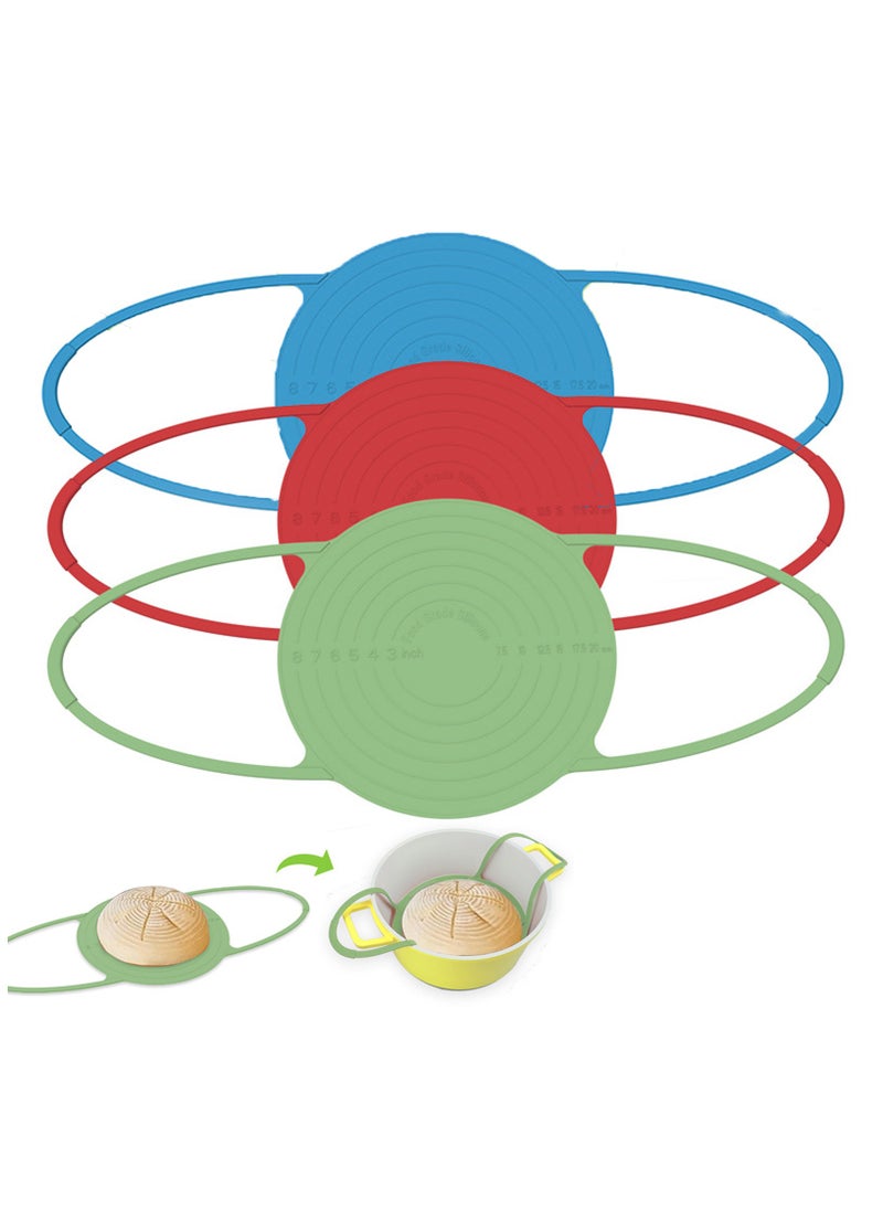 CMGTYYD 3Pcs Silicone Dough Sling - Bread Sling Dutch Oven Liner Baking Mat,Baking Supplies Non-Stick, Oven Dough Mat with Long Handles, Easy Clean（Blue+Red+Green）  - Image 1
