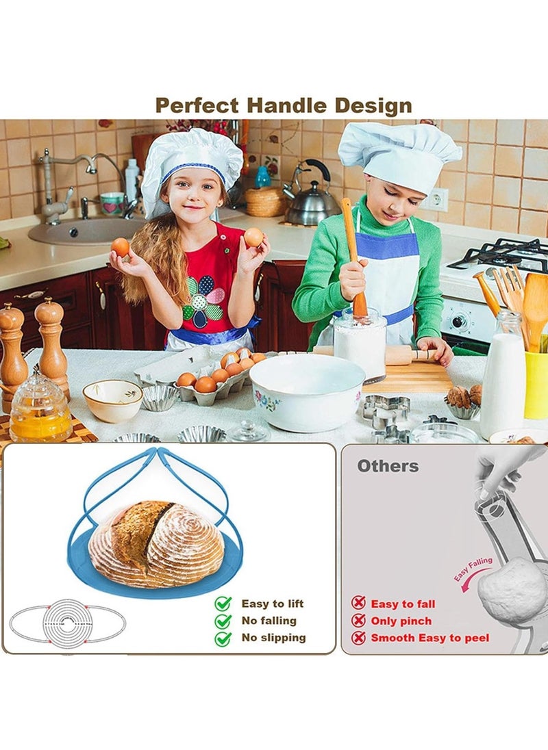 CMGTYYD 3Pcs Silicone Dough Sling - Bread Sling Dutch Oven Liner Baking Mat,Baking Supplies Non-Stick, Oven Dough Mat with Long Handles, Easy Clean（Blue+Red+Green）  - Image 2