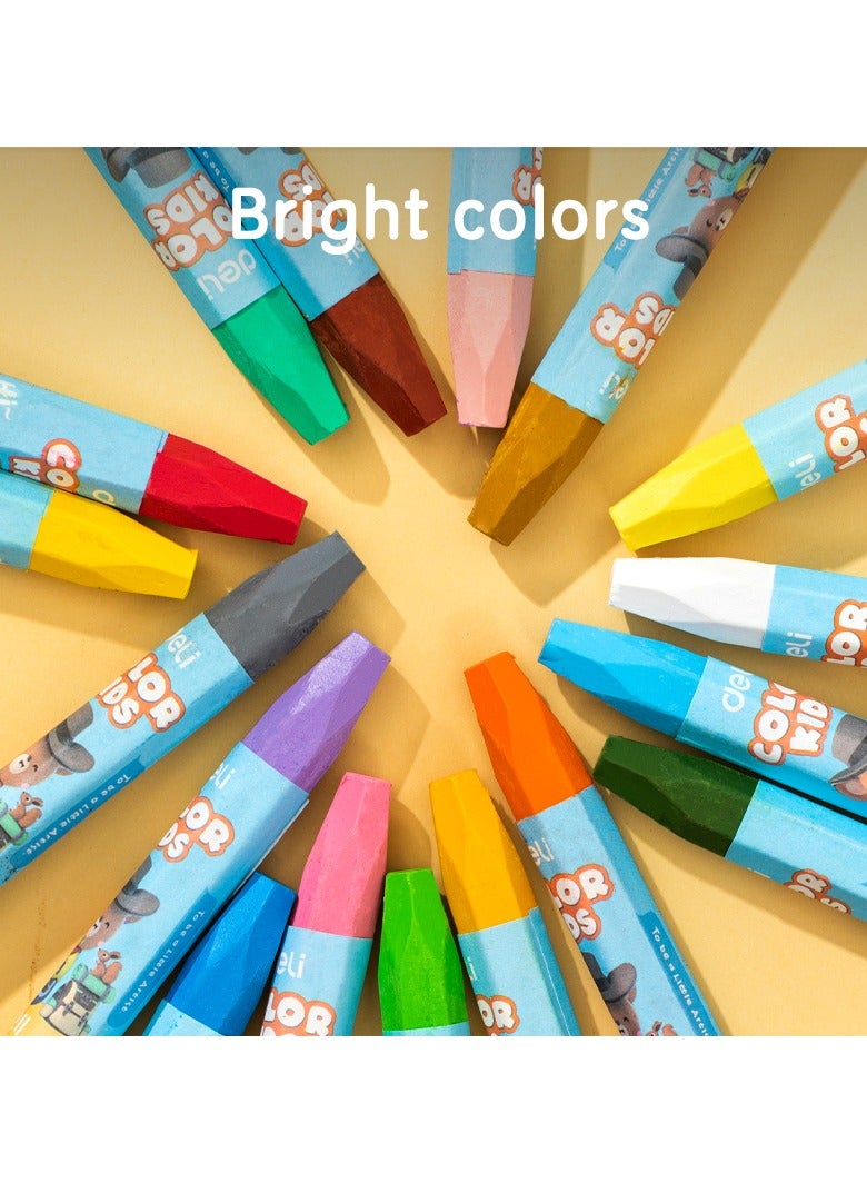 Deli Color kid EC20104 Oil Pastels – 12 Colors (Hexagon Barrel) - Image 3