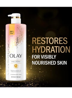 Olay Olay Cleansing & Nourishing Body Wash for Women with Vitamin B3 and Hyaluronic Acid, Younger & Healthier Looking Skin, Fast Absorbing Formula, 26 fl oz  - Image 4