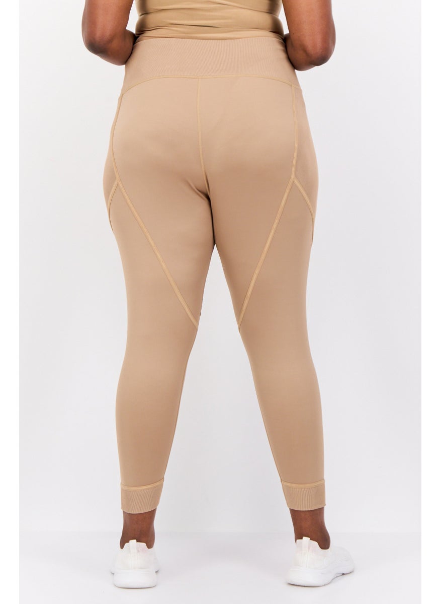 PUMA Women Tight Fit High Waist Training Leggings, Tan  - Image 3
