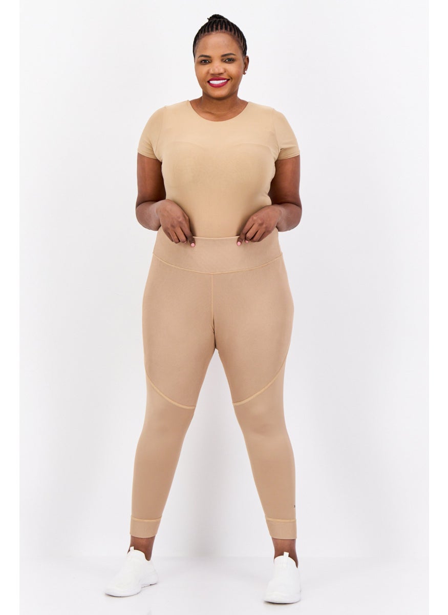 PUMA Women Tight Fit High Waist Training Leggings, Tan  - Image 4