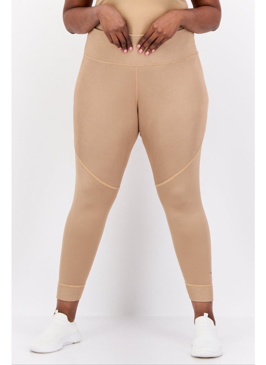 PUMA Women Tight Fit High Waist Training Leggings, Tan  - Image 1