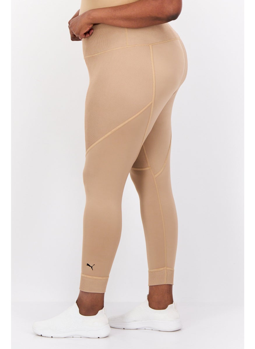PUMA Women Tight Fit High Waist Training Leggings, Tan  - Image 2