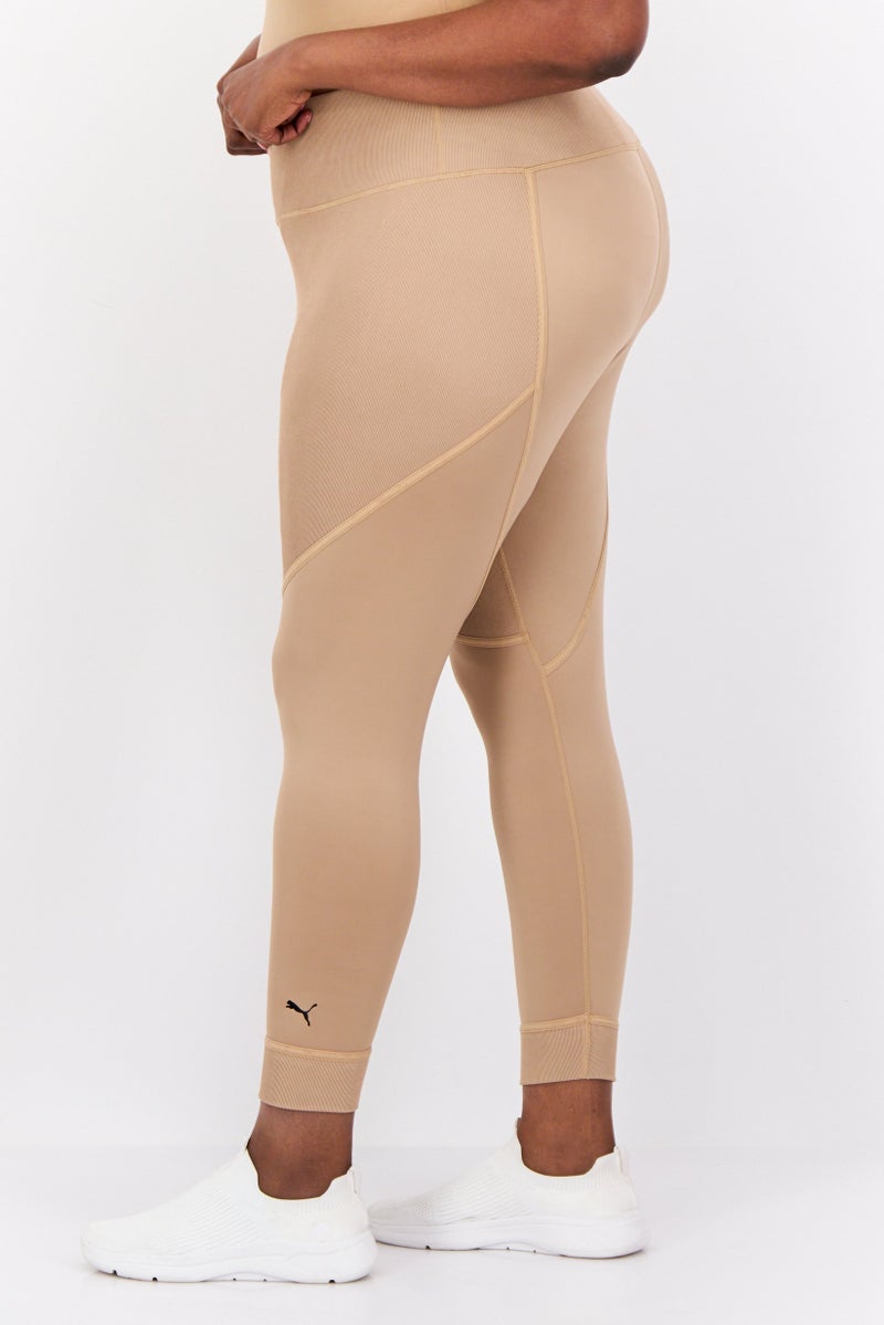 PUMA Women Tight Fit High Waist Training Leggings, Tan - Image 2