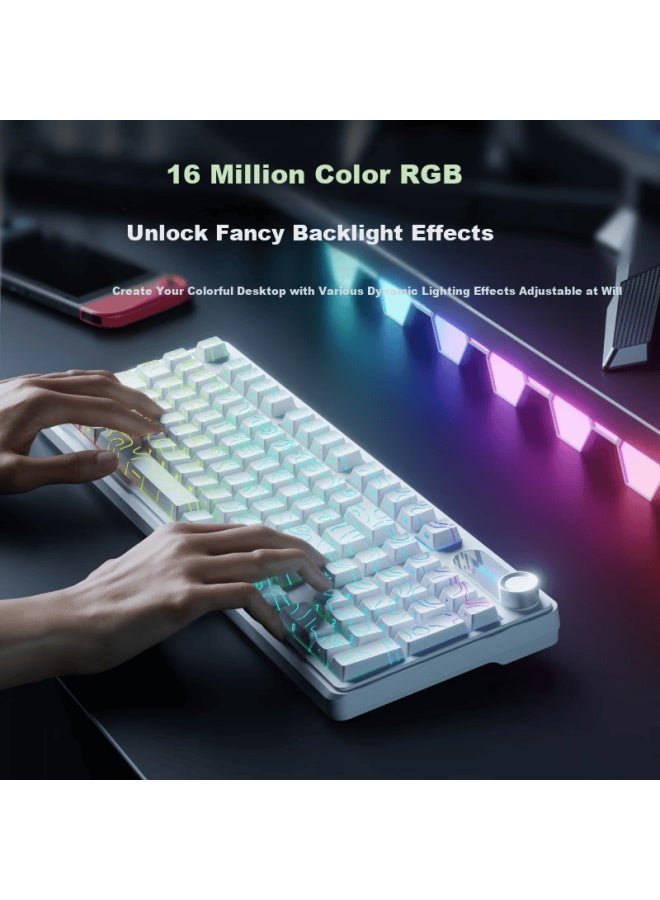 Eweadn V102ultra Wireless Keyboard Bluetooth Wired Tri-mode Mechanical Feel Silent Membrane Keyboard With Screen For Desktop Office Formula Computer Laptop Tablet Ipad Universal 99 Keys - Image 1