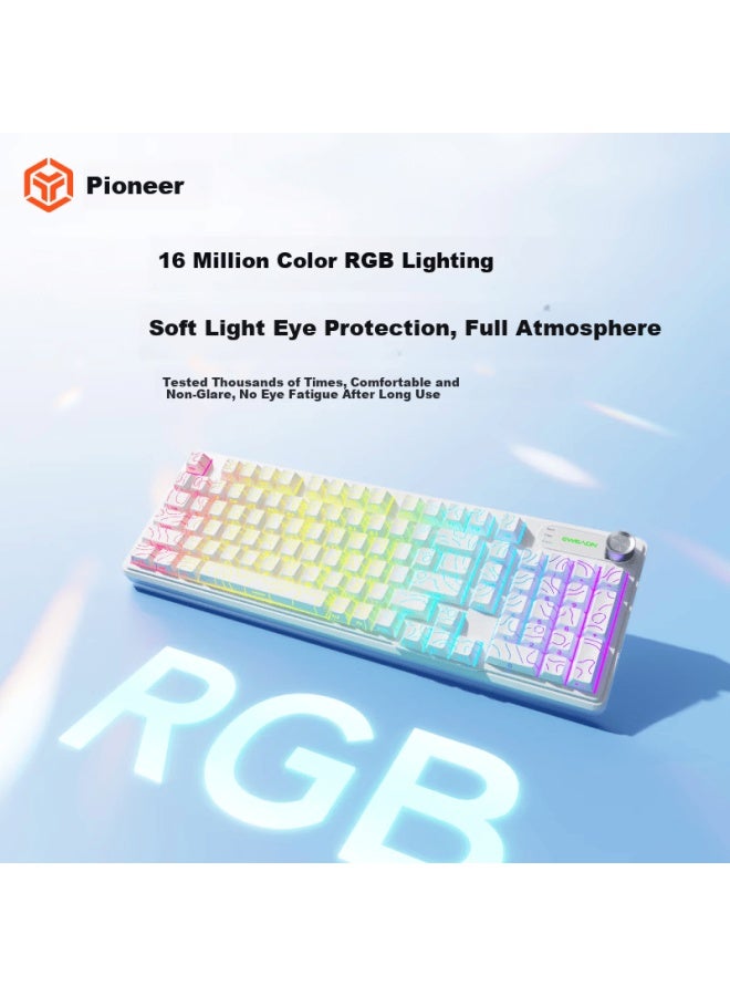 Eweadn V102ultra Wireless Keyboard Bluetooth Wired Tri-mode Mechanical Feel Silent Membrane Keyboard With Screen For Desktop Office Formula Computer Laptop Tablet Ipad Universal 99 Keys - Image 2