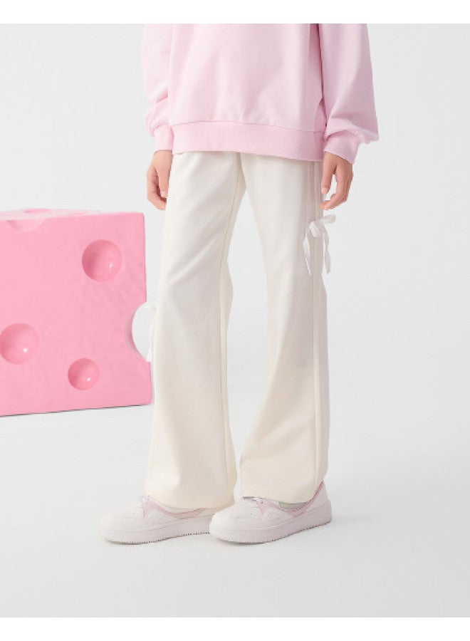 Balabala Elastic Versatile Girls' Pants Kids' Flared Trousers 2025 Spring New Bow Long Pants Yoga Pants - Image 1
