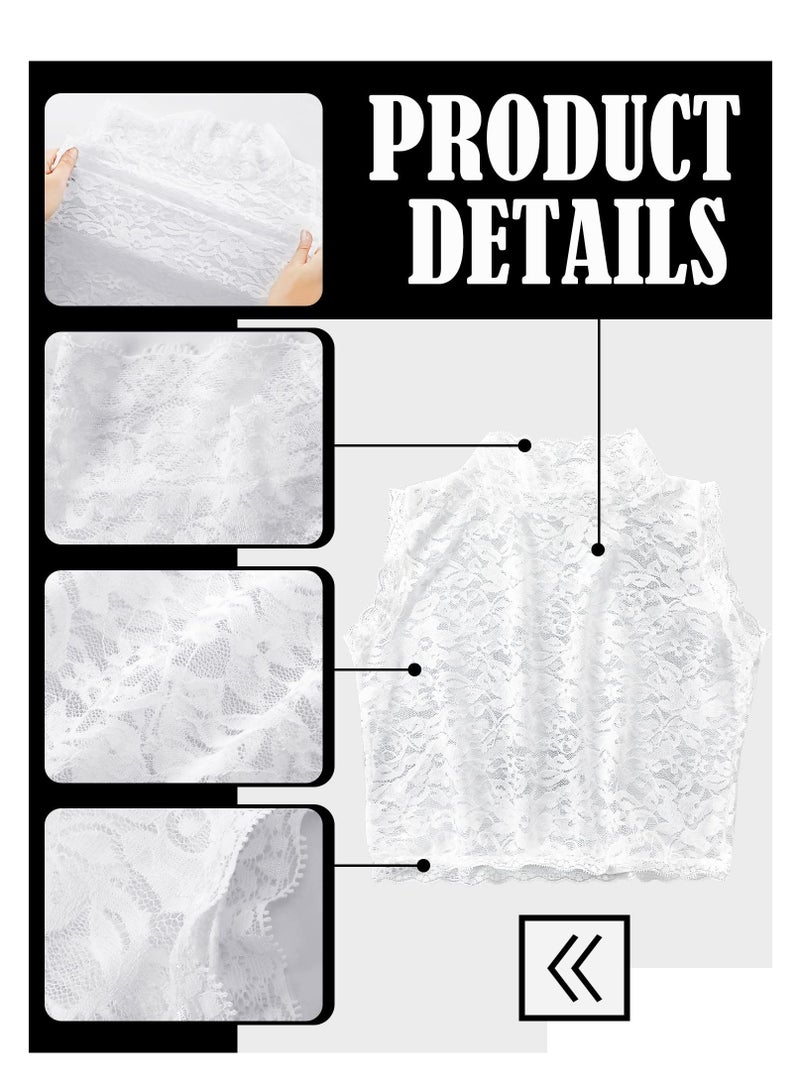 SYOSI Women's Lace Fake Collar Detachable, Dickey Collars White Lace Collar Black Lace, Jabot Detachable Collars for Women, Made of Reliable Lace Fabric, can be Utilized with Sweaters, Dresses (2 Pieces) - Image 4