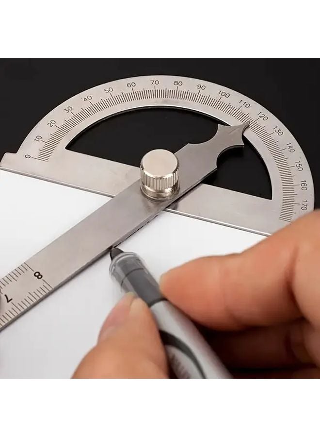 قطعة واحدة من منقلة معدنية 180 درجة - أداة قياس زوايا دقيقة لأعمال النجارة والمكتب - Image 2