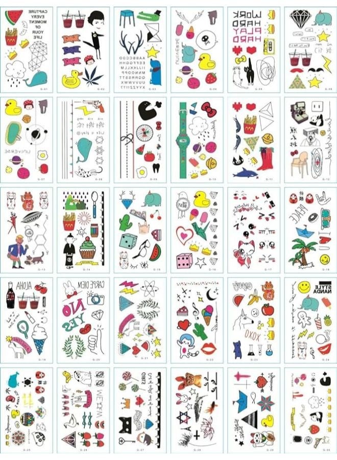 30 Sheets  DIY Temporary Tattoo Fashion Designs for Body - Image 1