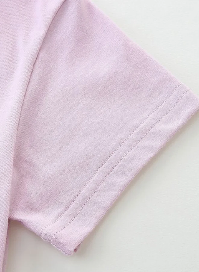 YUNIQEE Lavender Crew Neck Short Sleeve Printed Top
