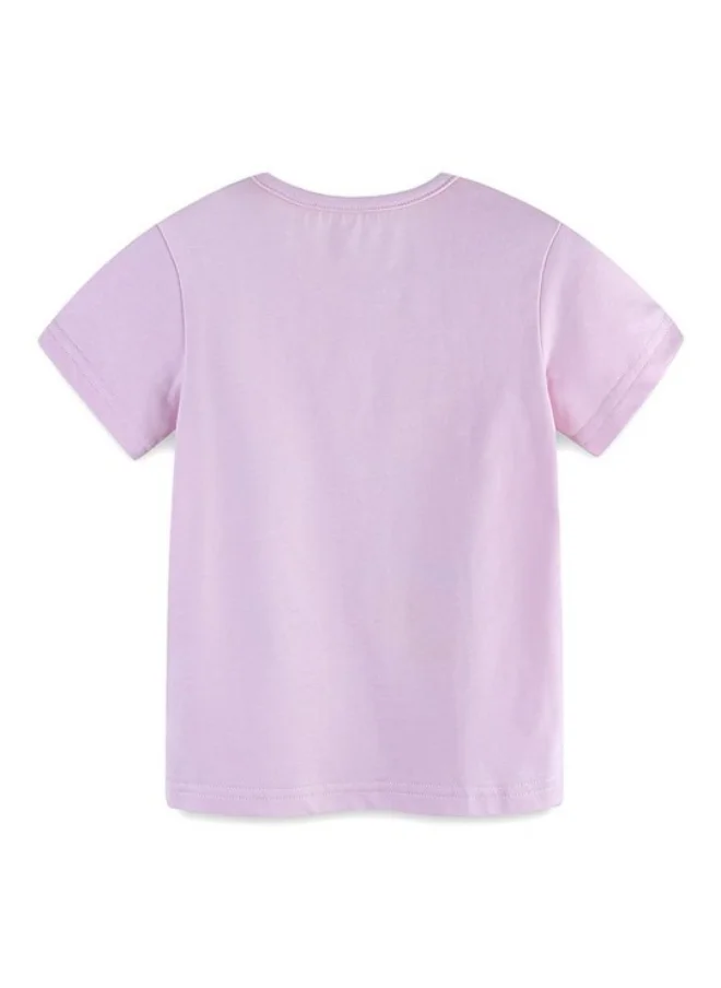 يونيكي Lavender Crew Neck Short Sleeve Printed Top