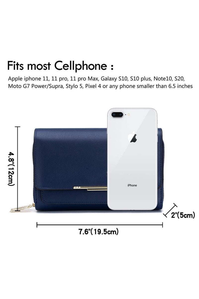 حقيبة هاتف نسائية صغيرة، حقيبة يد صغيرة، حقيبة كتف مع سحاب للإغلاق وفتحات للبطاقات، محفظة نقود ومحفظة - Image 2